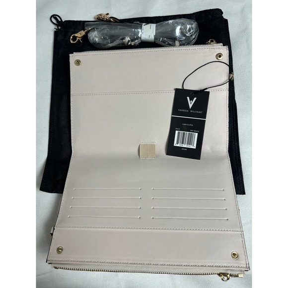 NWT Vanessa Williams Off White Large Lush Clutch Shoulder Strap Wristlet - Picture 3 of 5